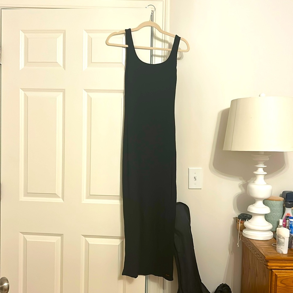 Black midi dress